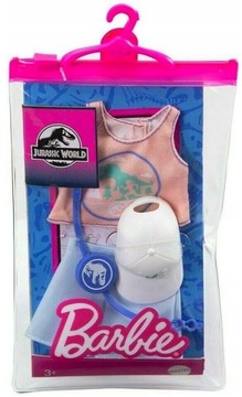 UBRANKA i Akcesoria dla LALKI Mattel Barbie Jurassic World 4 Elementy