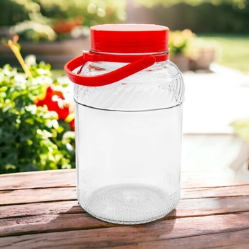 СТЕКЛЯННАЯ БАНКА 3 Л БАНКА С КРЫШКОЙ И РУЧКОЙ ДЛЯ СБОРКИ КОНТЕЙНЕРА