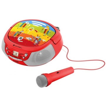 Radio BOOMBOX dla dzieci KARAOKE MIKROFON CD USB