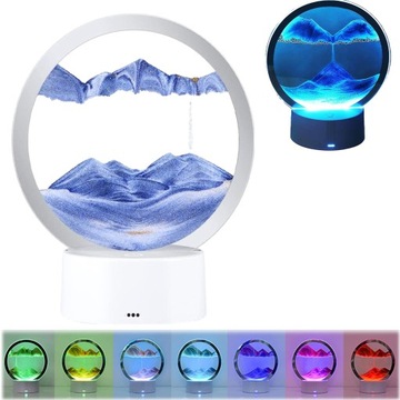 3D DYNAMICZNY PIASEK LAMPKA NOCNA LED PREZENT DIY OCEAN, GÓRY, LODOWCE