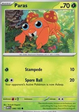 Oryginalna Karta Pokemon Scarlet & Violet 151 - Paras MEW 046