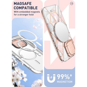 Чехол Cosmo Mag Supcase с MagSafe для iPhone 15 Pro Max - розовый мрамор