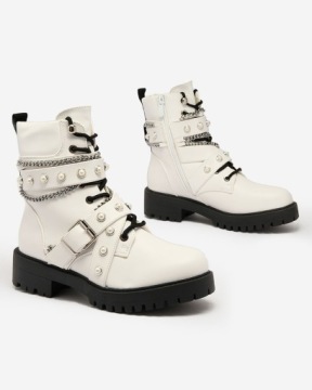 БЕЛЫЕ ЖЕНСКИЕ БОТИНКИ РАБОЧИЕ GETITTY 38