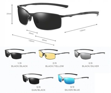 АЛЮМИНИЕВЫЕ МУЖСКИЕ ПОЛЯРИЗОВАННЫЕ ОЧКИ, ЧЕРНЫЕ 559