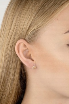 СЕРЬГИ из РОЗОВОГО ЗОЛОТА С БРИЛЛИАНТНЫМИ КОЛЬЦАМИ