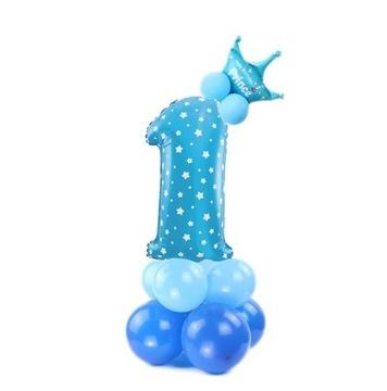 Balony zestaw roczek dla chłopca niebieskie 1szt