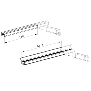 Монтажный профиль C18 для пломбы 4-6 мм, черный