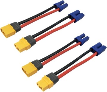 2 pary adapterów złączy XT60 do EC5 Kabel silikonowy 12AWG do modeli RC