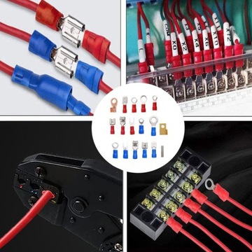 ОБЖИМНЫЙ ИНСТРУМЕНТ + НАБОР РАЗЪЕМОВ И ЦВЕТНЫХ ТЕРМОУРУЧИВАЮЩИХ ТРУБОК НАБОР 678 шт.