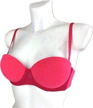 TEZENIS MADRID BIUSTONOSZ PUSH-UP BARDOTKA bawełna neonowy róż 80B