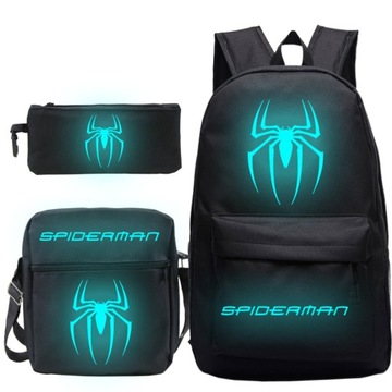 ZESTAW PLECAK TORBA PIÓRNIK SPIDERMAN ŚWIECĄCY