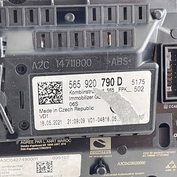 PŘÍSTROJOVÁ DESKA WIRTUALNY SKODA 565920790D