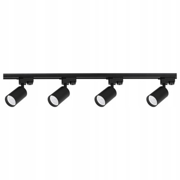 Oświetlenie szynowe 4x reflektor GU10 szyna 1m LAMPA szynoprzewód CZARNA