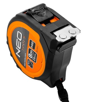 MIARA ZWIJANA STALOWA TAŚMA MIARKA METRÓWKA 8 M X 25 MM, MAGNES NEO TOOLS