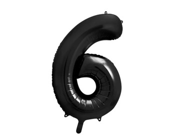 Balon Cyfra 6 Czarna - 86 cm