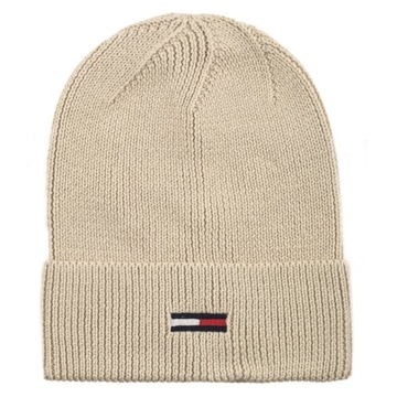 Czapka Tommy Hilfiger Elogated Flag Beanie Beżowa