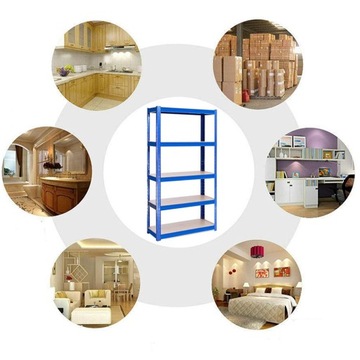 ПРОЧНАЯ МЕТАЛЛИЧЕСКАЯ ПОЛКА ДЛЯ ГАРАЖНОЙ КЛАДОВОЙ БАНКИ 5 полок 875 кг