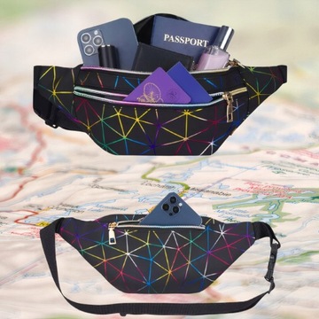 Женская набедренная сумка с ремнем, черная