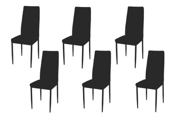 6x krzesło czarne WELUR metal SALON / JADALNIA