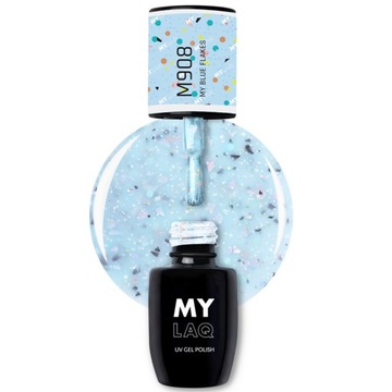 Mylaq Lakier hybrydowy M908 My Blue Flakes