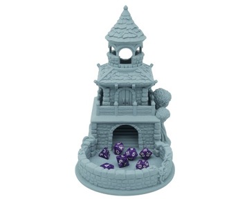 Kamienna chatka duża wieża do kości - Dice Tower Szary jasny