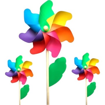 РАЗНОЦВЕТНАЯ МЕЛЬНИЦА, ВЕТРЯНАЯ МЕЛЬНИЦА ДЛЯ ДЕТЕЙ, ДЛЯ ВЕЛОСИПЕДА, ДЛЯ ПРОГУЛКИ В САД, 56 СМ