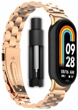 Pasek bransoleta Stalowa RabbitMob do Xiaomi Mi Smart Band 8/9/10 | Różowy