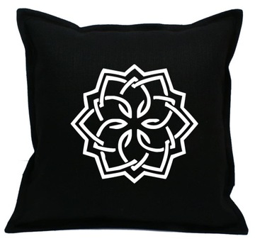 Poszewka na poduszkę CZARNA MANDALA 1 45x45
