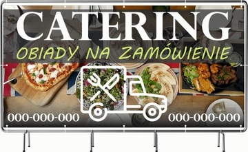BANER REKLAMOWY 130x80cm projekt gratis różne wzory CATERING OBIADY