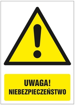 18 szt NAKLEJKI Uwaga Niebezpieczeństwo 10,5x14,8