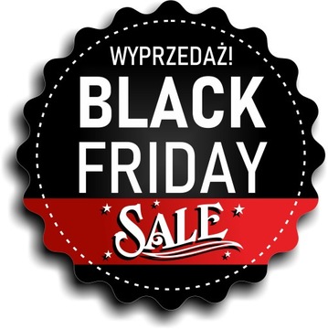 Naklejka % BLACK FRIDAY % na witrynę sklepową 30cm
