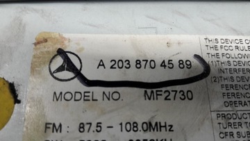 A2038704589 Радио CD MERCEDES C-CLASS W203