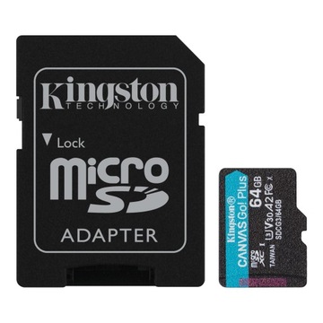 Kingston microSD Canvas Go! Плюс 64 ГБ, MicroSD, флэш-память 10 класса, ada