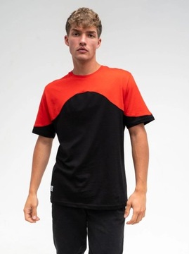 T-SHIRT KOSZULKA MĘSKA Z KRÓTKIM RĘKAWEM Czarna / Czerwona M
