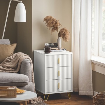 Sobuy Журнальный столик Диваны Угловой стол с 3 ящиками для офиса FBT115-LW