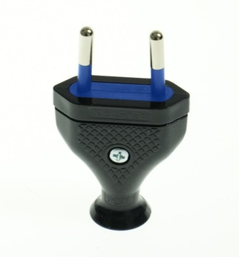 Съемная плоская вилка без заземления, черная 2,5А 250В ПЛАСТРОЛ