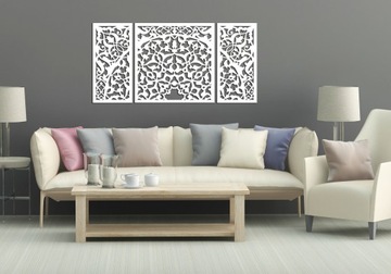 AŻUROWY DEKOR ŚCIENNY ,KWIATOWY ORNAMENT, ZAGŁÓWEK