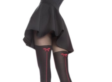 Fiore CANELLA R5 rajstopy szew kokarda 40 DEN blac