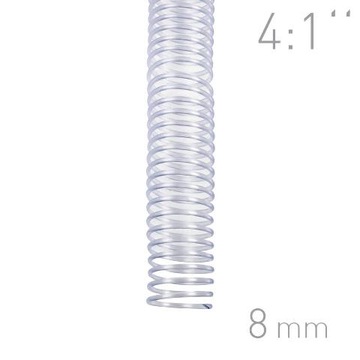 Grzbiety spiralne do bindowania 8mm przezroczysty 119288
