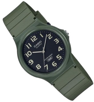 Młodzieżowy zielony zegarek wskazówkowy na pasku Casio MQ-24UC + GRAWER