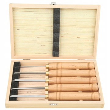 НАБОР ТОКАРНЫХ ДОЛОТО И ДЕРЕВЯННЫХ ТРВЕРОВ 5 ШТ.