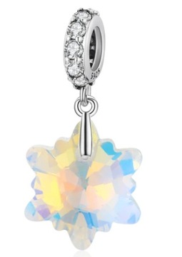 MD charms holograficzna śnieżka śnieżynka ŚWIĘTA | S925
