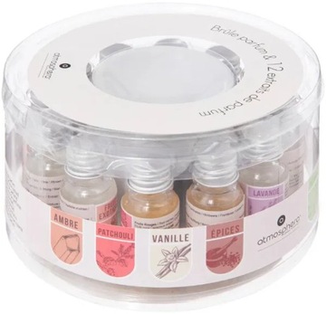 Zestaw olejków zapachowych ATMOSPHERA z lampą aromatyczną 10 ml (12 szt.)