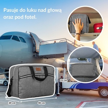Torba podróżna bagaż podręczny kabinówka damska do samolotu 40x25x20