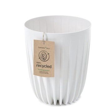 Doniczka Mira 25 cm eko recykling biała