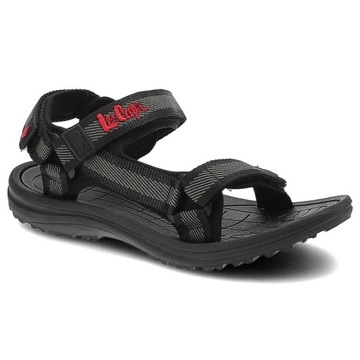 Czarne Sandały Lee Cooper Wygodne Damskie Obuwie