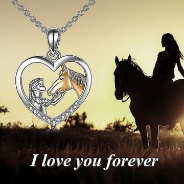 Naszyjnik z wisiorkiem w kształcie konia. Naszyjnik ze złotym koniem. Srebrne dziewczęce z koniem