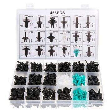 НАБОР АВТОМОБИЛЬНЫХ ЗАЖИМОВ 456 ЭЛЕМЕНТОВ. + СЪЕМНИК ОБИВКИ