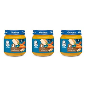 GERBER obiadek jarzynki z królikiem 3x125g