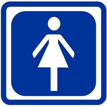 OZNACZENIE WC toaleta DAMSKA naklejka 100x100 mm